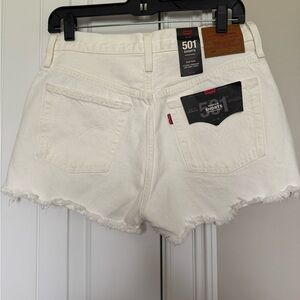 Levi's 501 White Denim Shorts New